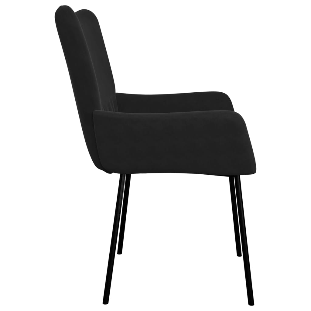 Sedie da Pranzo 2 pz Nere in Velluto cod mxl 21071