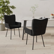Sedie da Pranzo 2 pz Nere in Velluto cod mxl 21071