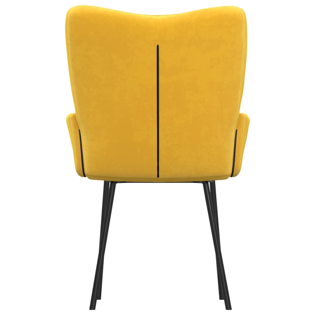 Sedie da Pranzo 2 pz Gialle in Velluto cod mxl 16036