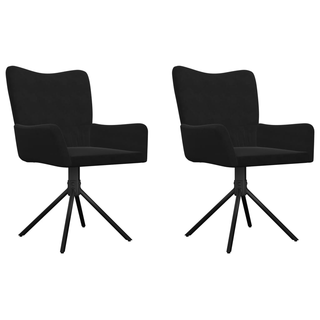 Sedie da Pranzo Girevoli 2 pz Nere in Velluto cod mxl 8030