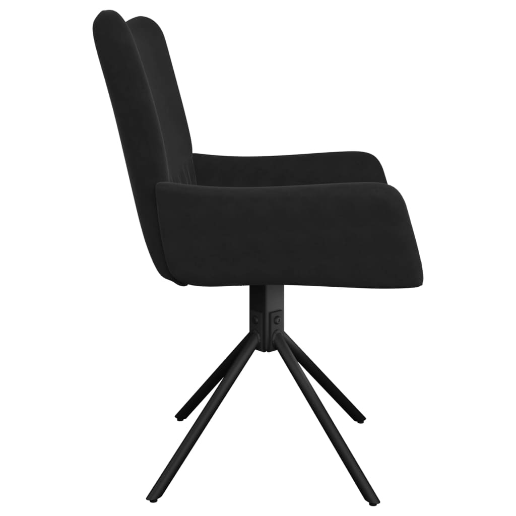 Sedie da Pranzo Girevoli 2 pz Nere in Velluto cod mxl 8030