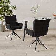 Sedie da Pranzo Girevoli 2 pz Nere in Velluto cod mxl 8030