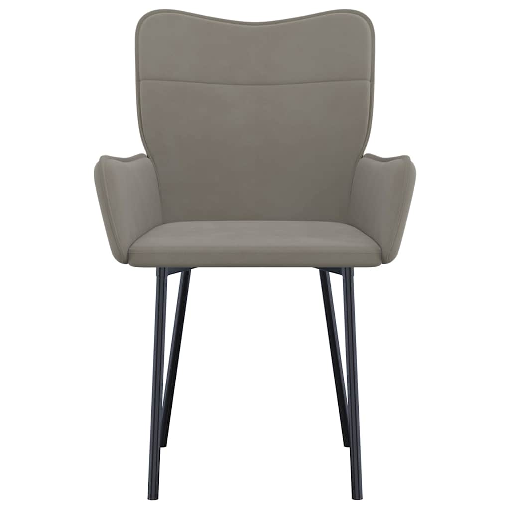 Sedie da Pranzo 2 pz Grigio Chiaro in Velluto 344820