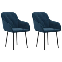 Sedie da Pranzo 2 pz Blu in Vellutocod mxl 95531