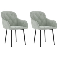 Sedie da Pranzo 2 pz Grigio Chiaro in Velluto 344845