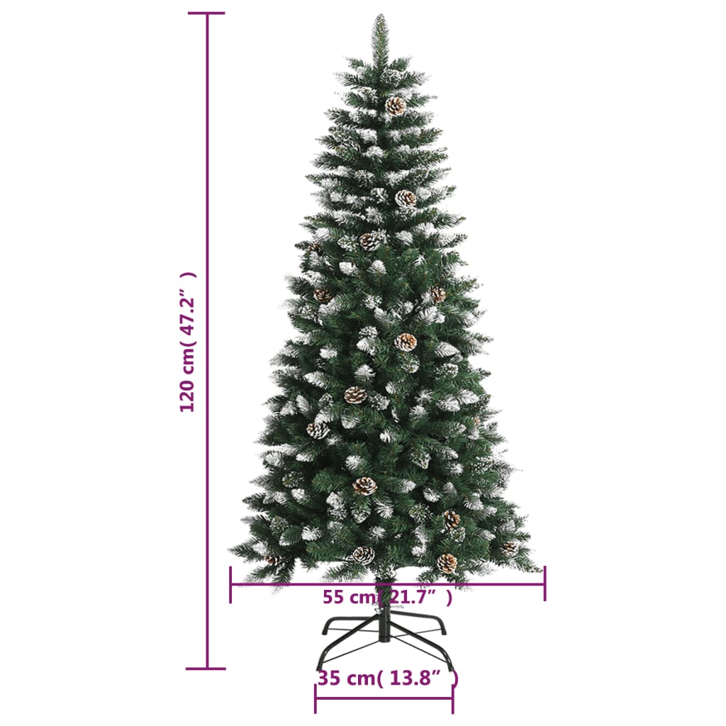 Albero di Natale Artificiale con Base Verde 120 cm PVC 345173