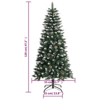 Albero di Natale Artificiale con Base Verde 120 cm PVC 345173