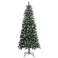 Albero di Natale Artificiale-Albero Natalizio con Base Verde 150 cm PVC 999851