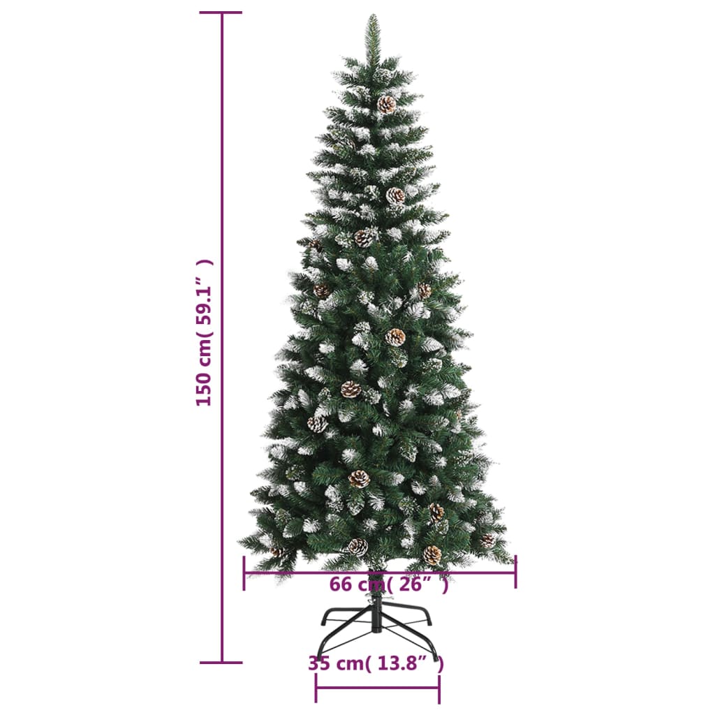 Albero di Natale Artificiale con Base Verde 150 cm PVC 345174