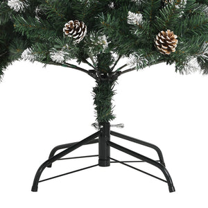Albero di Natale Artificiale-Albero Natalizio con Base Verde 180 cm PVC 593617