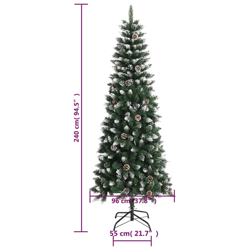 Albero di Natale Artificiale con Base Verde 240 cm PVC 345177