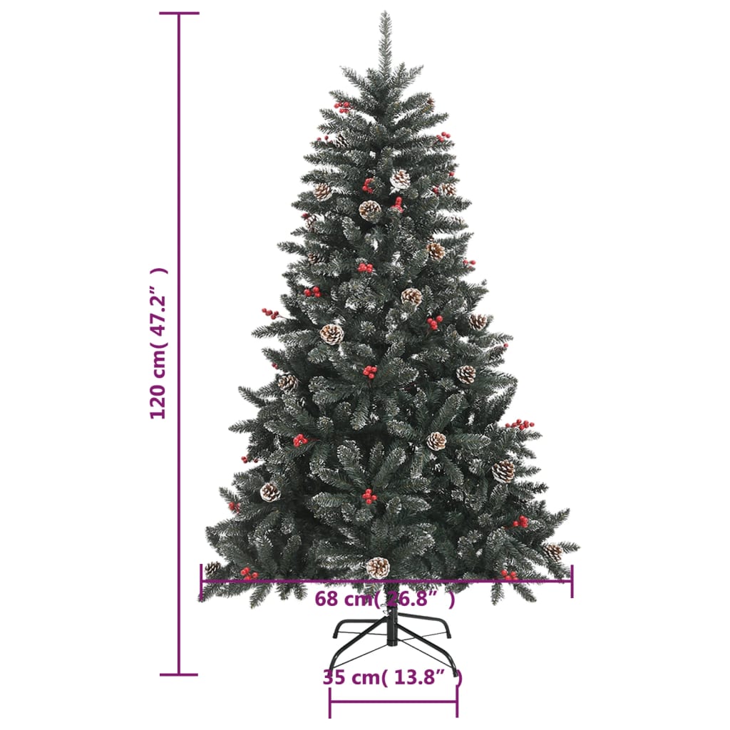Albero di Natale Artificiale con Base Verde 120 cm PVC 345178