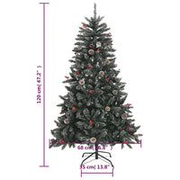 Albero di Natale Artificiale con Base Verde 120 cm PVC 345178