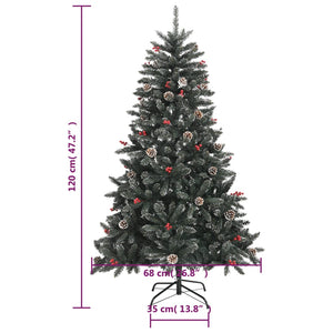 Albero di Natale Artificiale con Base Verde 120 cm PVC 345178