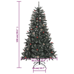 Albero di Natale Artificiale con Base Verde 150 cm PVC 345179