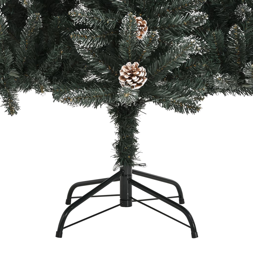 Albero di Natale Artificiale-Albero Natalizio con Base Verde 180 cm PVC 157376