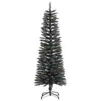 Albero di Natale Artificiale-Albero Natalizio Sottile con Base Verde 120 cm PVC 878650