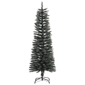 Albero di Natale Artificiale-Albero Natalizio Sottile con Base Verde 120 cm PVC 878650
