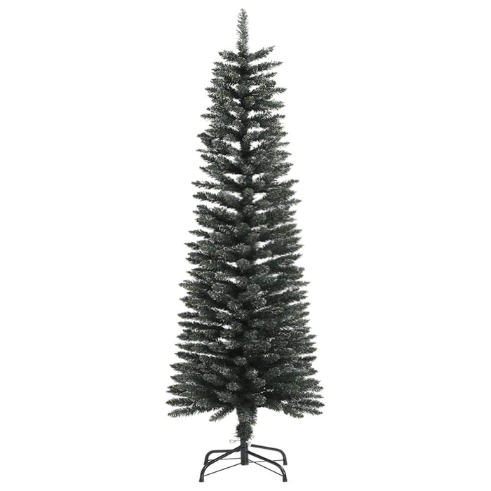 Albero di Natale Artificiale-Albero Natalizio Sottile con Base Verde 120 cm PVC 878650