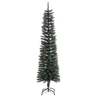 Albero di Natale Artificiale-Albero Natalizio Sottile con Base Verde 180 cm PVC 642323