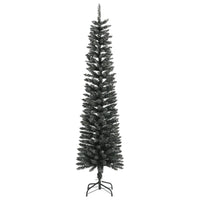Albero di Natale Artificiale-Albero Natalizio Sottile con Base Verde 210 cm PVC