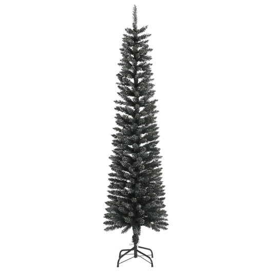 Albero di Natale Artificiale-Albero Natalizio Sottile con Base Verde 210 cm PVC