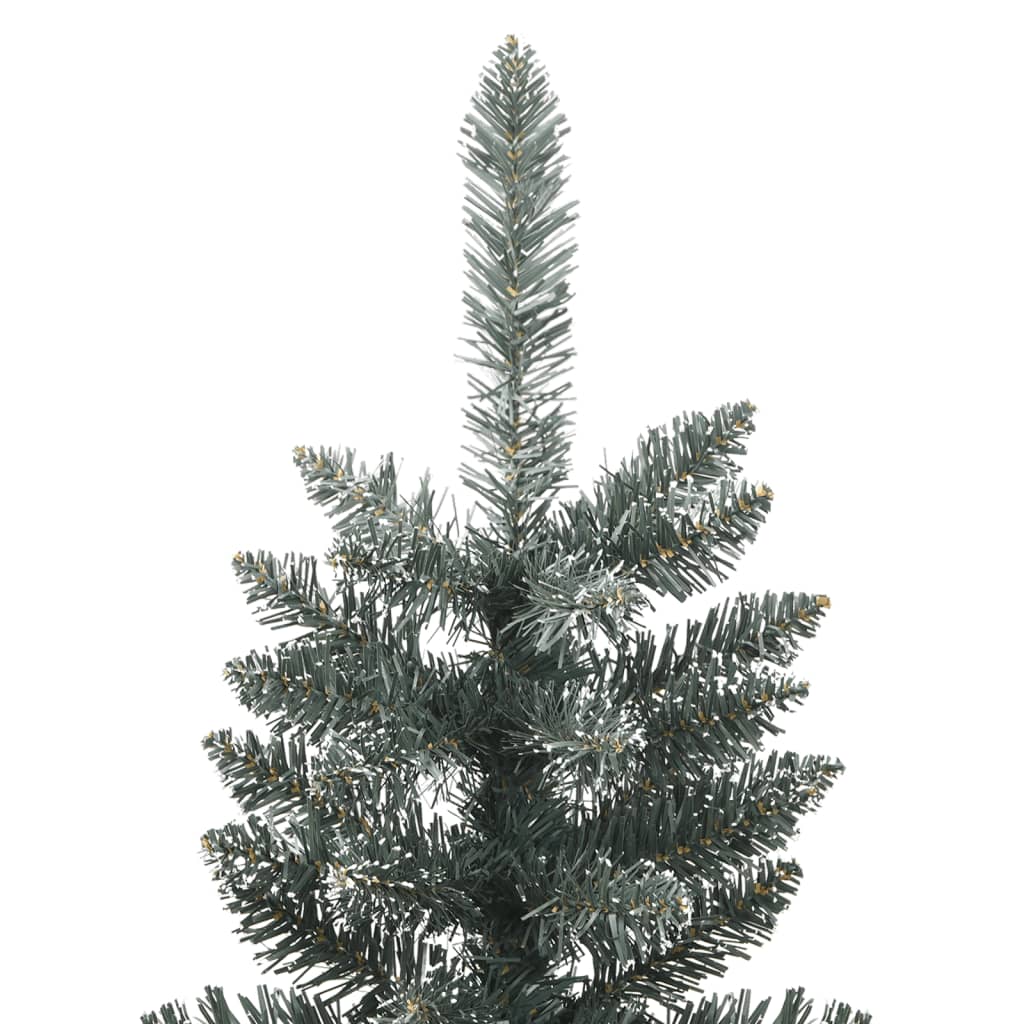 Albero di Natale Artificiale-Albero Natalizio Sottile con Base Verde 210 cm PVC