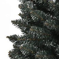 Albero di Natale Artificiale-Albero Natalizio Sottile con Base Verde 210 cm PVC