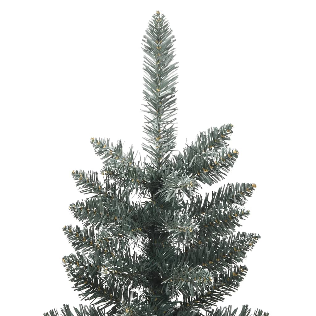 Albero di Natale Artificiale-Albero Natalizio Sottile con Base Verde 240 cm PVC