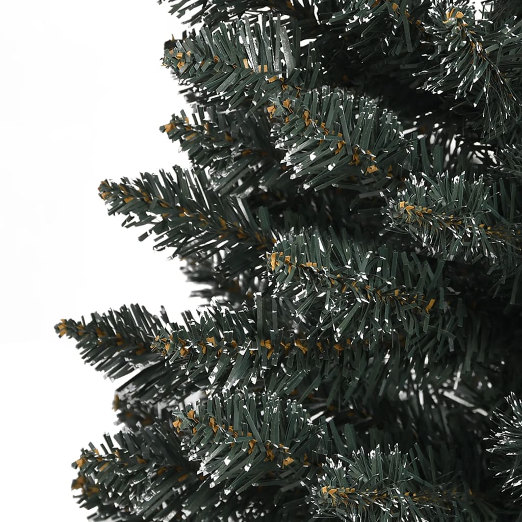 Albero di Natale Artificiale-Albero Natalizio Sottile con Base Verde 240 cm PVC