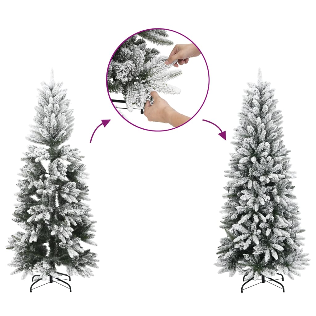 Albero di Natale Artificiale con Neve Floccata 150 cm PVC e PE