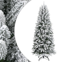 Albero di Natale Artificiale con Neve Floccata 210 cm PVC e PE cod mxl 22027