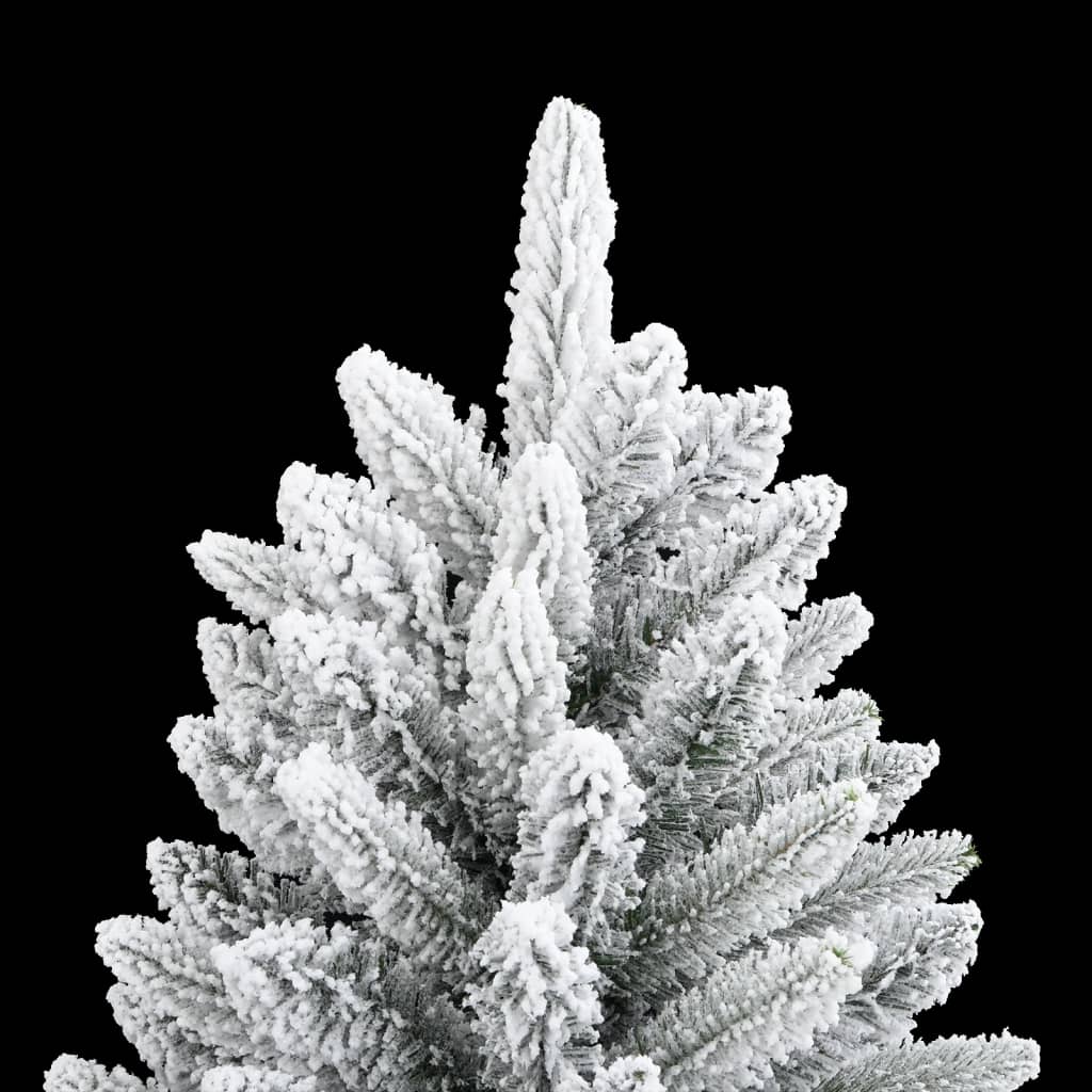 Albero di Natale Artificiale-Albero Natalizio con Neve Floccata 210 cm PVC e PE