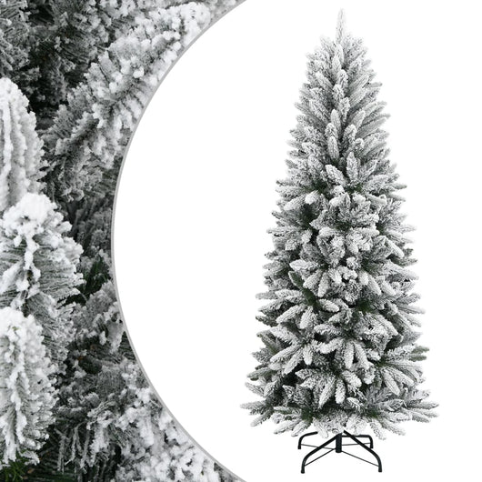 Albero di Natale Artificiale con Neve Floccata 240 cm PVC e PE cod mxl 59109