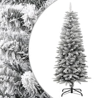 Albero Natale Artificiale Sottile Neve Floccata 120cm PVC e PE cod mxl 15757