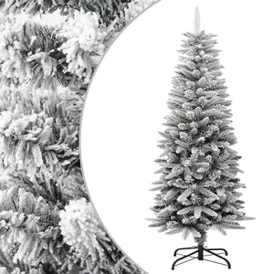 Albero Natale Artificiale Sottile Neve Floccata 120cm PVC e PE cod mxl 15757