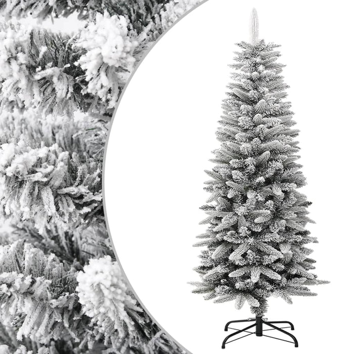 Albero Natale Artificiale Sottile Neve Floccata 120cm PVC e PE cod mxl 15757