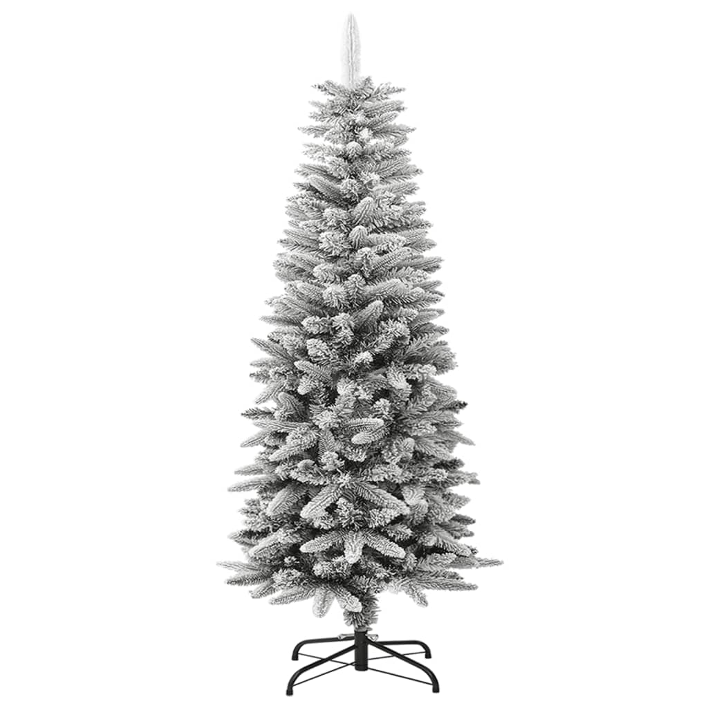 Albero Natale Artificiale Sottile Neve Floccata 120cm PVC e PE cod mxl 15757