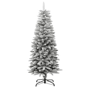 Albero Natale Artificiale Sottile Neve Floccata 120cm PVC e PE cod mxl 15757
