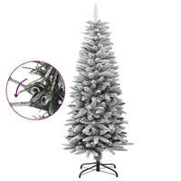 Albero Natale Artificiale Sottile Neve Floccata 120cm PVC e PE cod mxl 15757