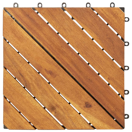 Piastrelle Esterni 30 pz Marroni 30x30 cm Legno Massello Acacia 3114667