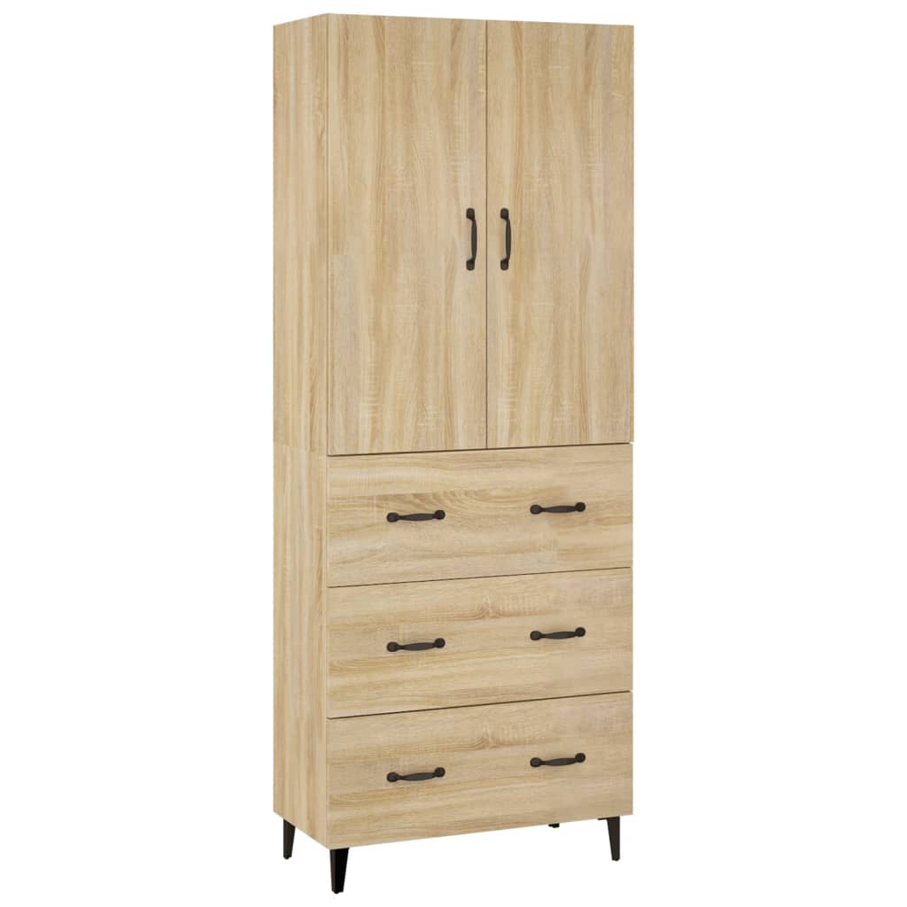 Credenza Rovere Sonoma 69,5x34x180 cm in Legno Multistrato
