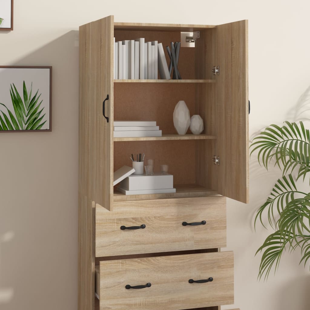 Credenza Rovere Sonoma 69,5x34x180 cm in Legno Multistrato