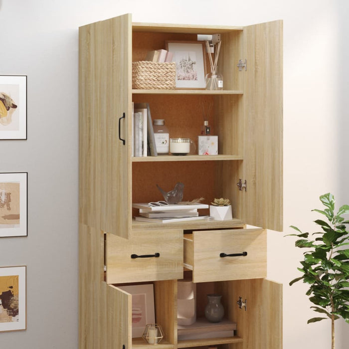 Credenza Rovere Sonoma 69,5x34x180 cm in Legno Multistrato