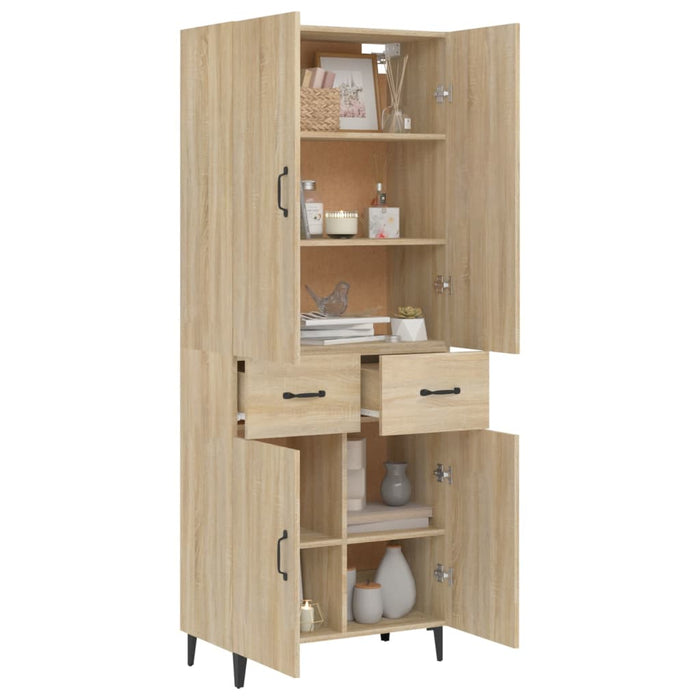 Credenza Rovere Sonoma 69,5x34x180 cm in Legno Multistrato