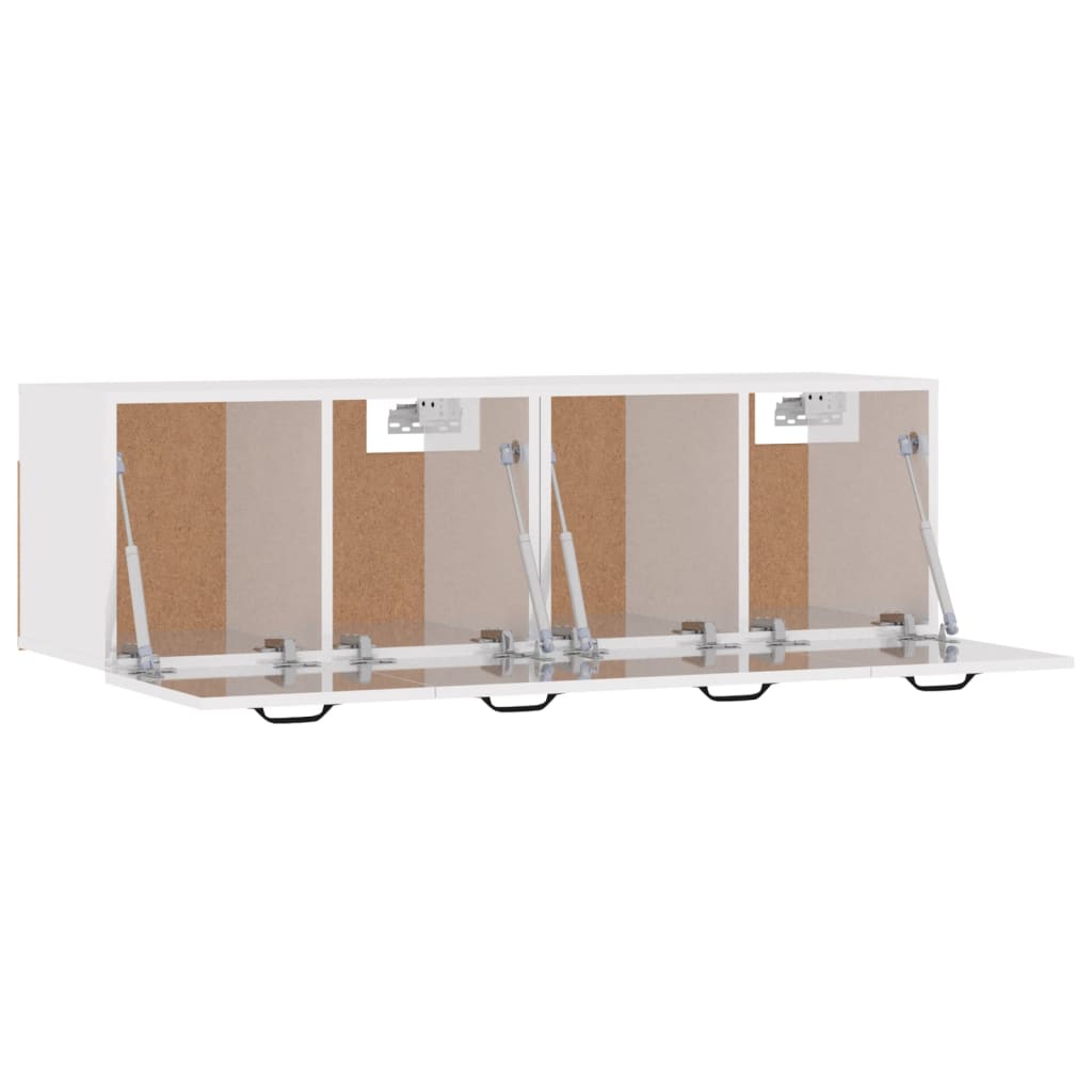 Mobili Parete 2 pz Bianco Lucido 80x36,5x35cm Legno Multistrato 3115656