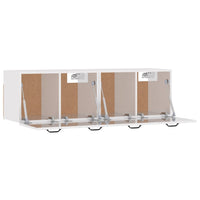 Mobili Parete 2 pz Bianco Lucido 80x36,5x35cm Legno Multistrato 3115656