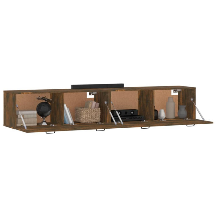 Mobili Parete 2 pz Rovere Fumo 100x36,5x35 cm Legno Multistrato 3115673