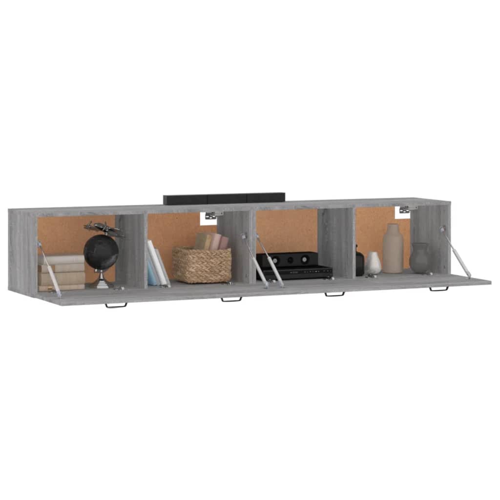 Mobili Parete 2 pz Grigio Sonoma 100x36,5x35 cm in Multistrato 3115674