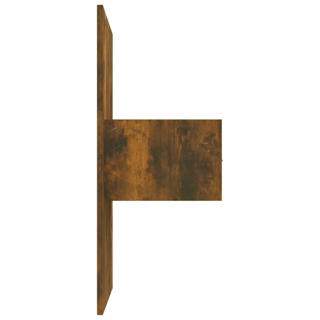 Testiera Letto con Comodini in Legno Multistrato Rovere Fumo 3115681